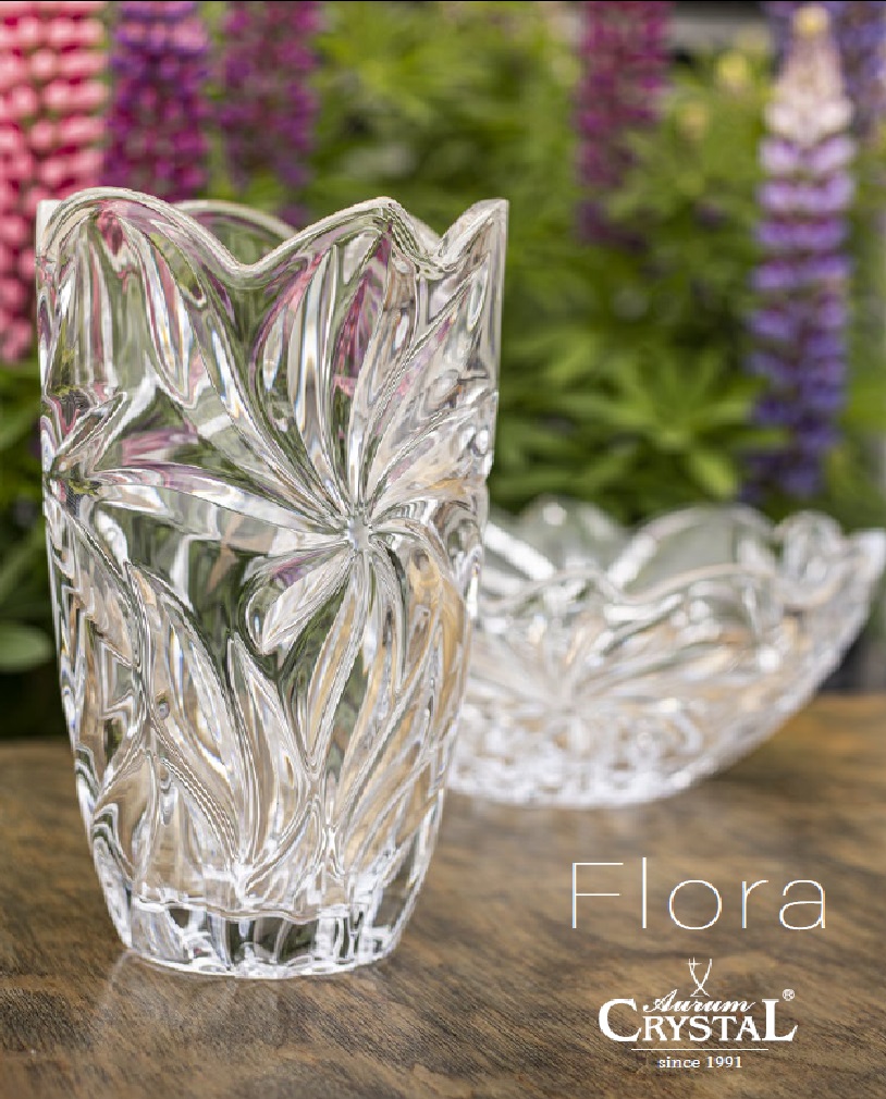 Aurum Flora Krištáľová váza 28 cm 