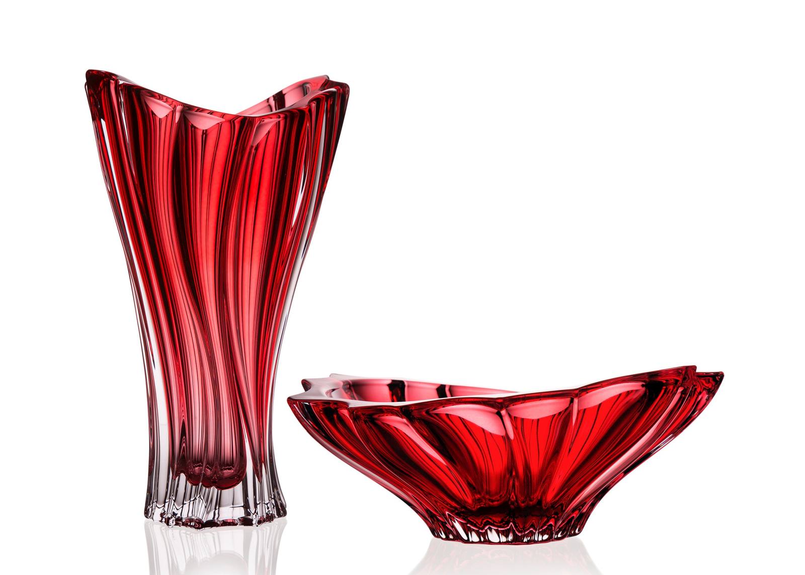 Aurum Plantica krištáľová miska 15 cm Red