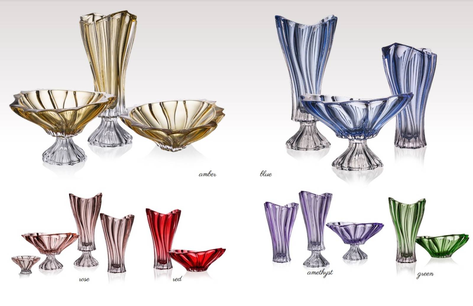 Aurum Plantica krištáľová váza 32cm Blue