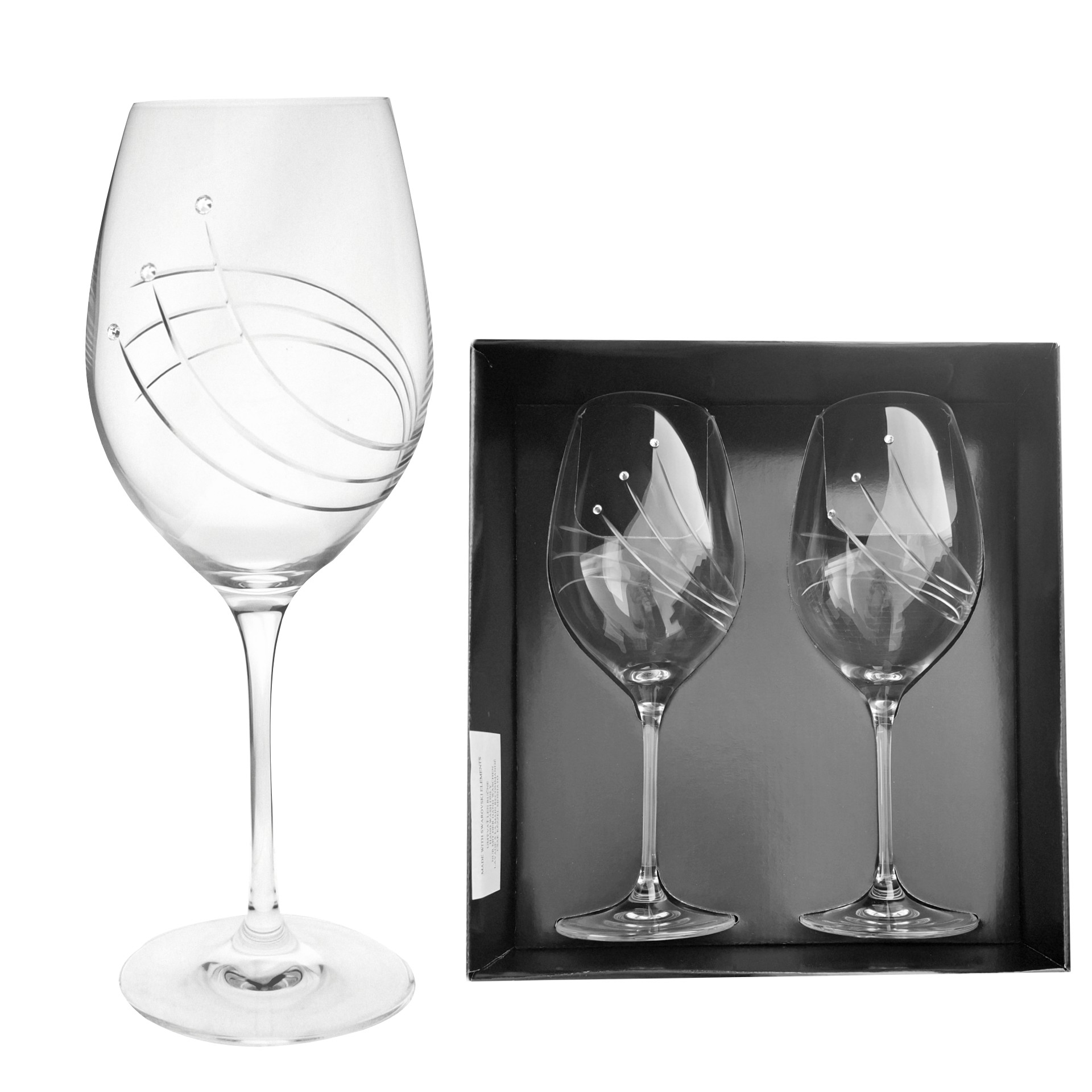 Poháre na víno s brusom 28724 a SWAROVSKI crystals (2ks)