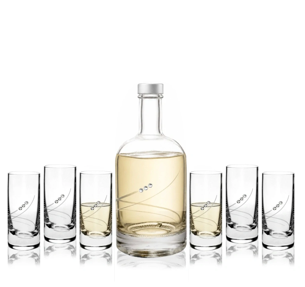 Darčeková súprava fľaša 500 ml s pohárikmi Crystals 34799