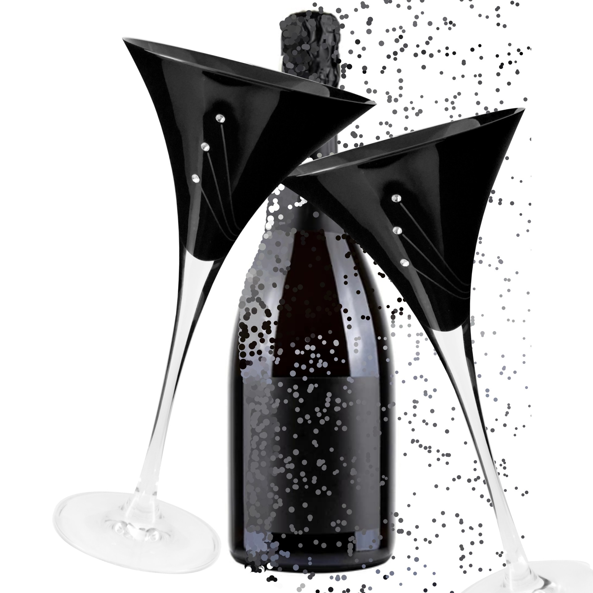 Martini Malibu koktejlové poháre 31781 čierne 240ml Swarovski Crystals (2ks)