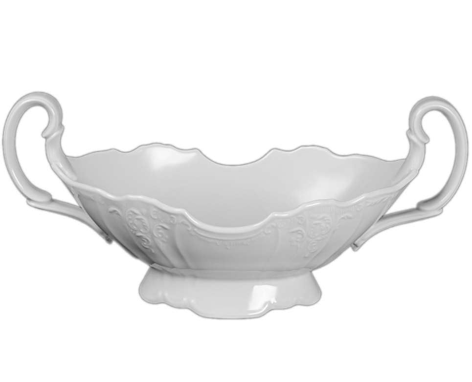 BERNADOTTE - misa na ovocie na nohe s uchom 36cm, biela