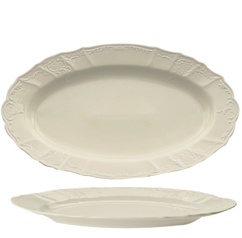 BERNADOTTE - Oválna misa 39cm, slonová kosť