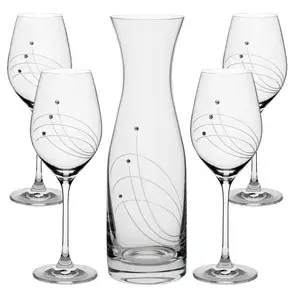 SET fľaša Vital + kalichy na víno 30538 Swarovski Crystals (1+4KS)