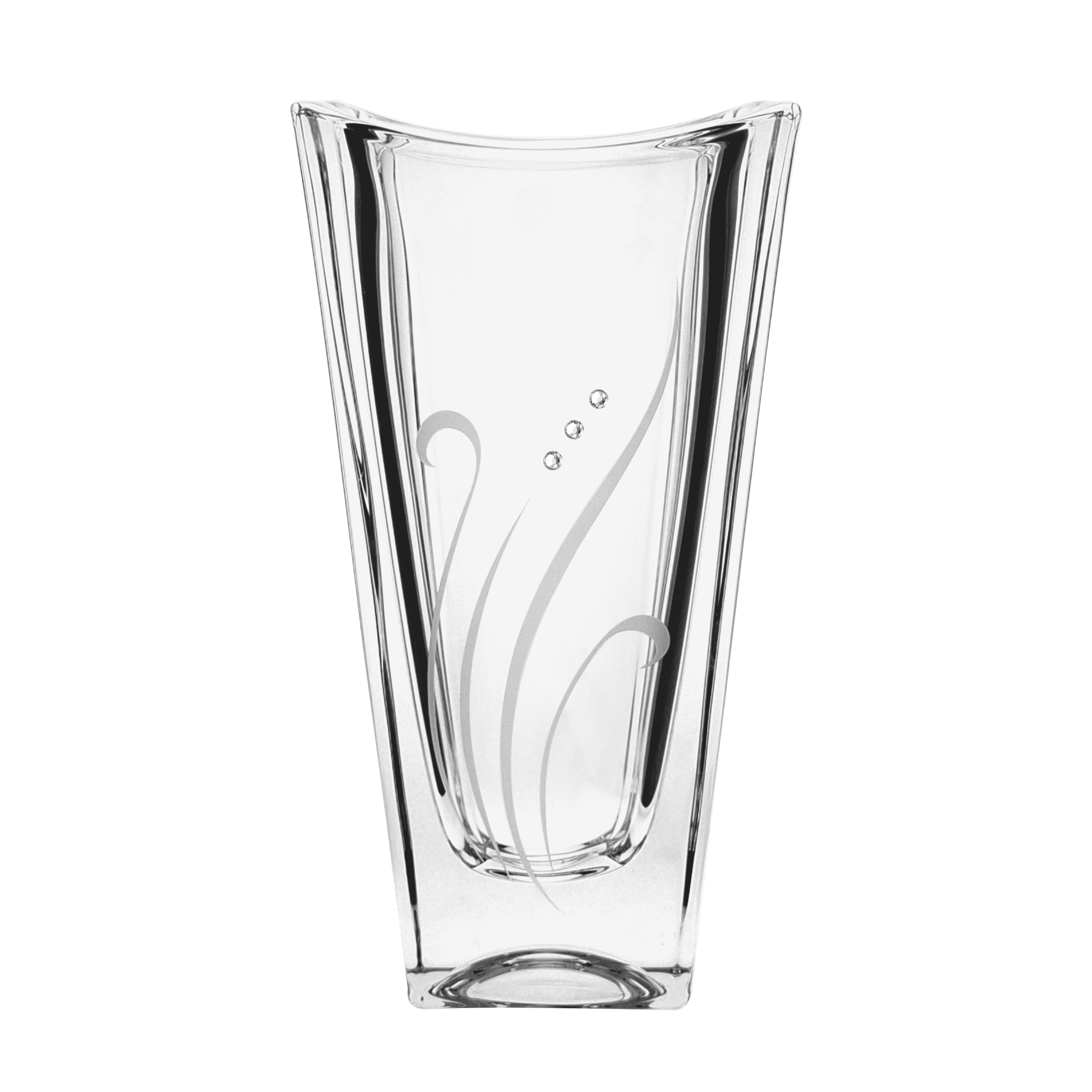 Krištáľová váza Okinawa dekorovaná Crystals 25,5cm 