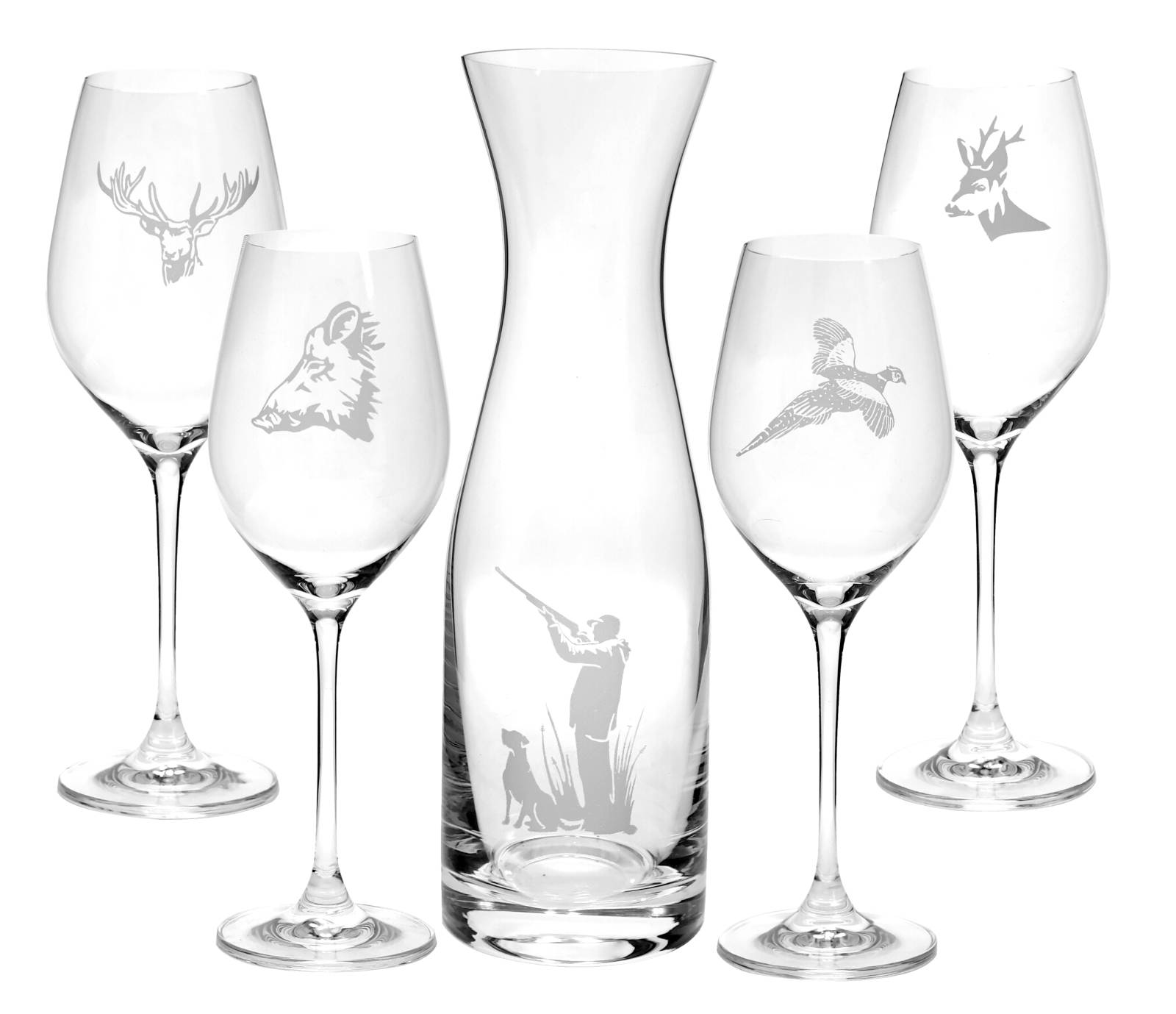 SET fľaša + poháre 360ml HUNTER / LOVEC (1+4ks)