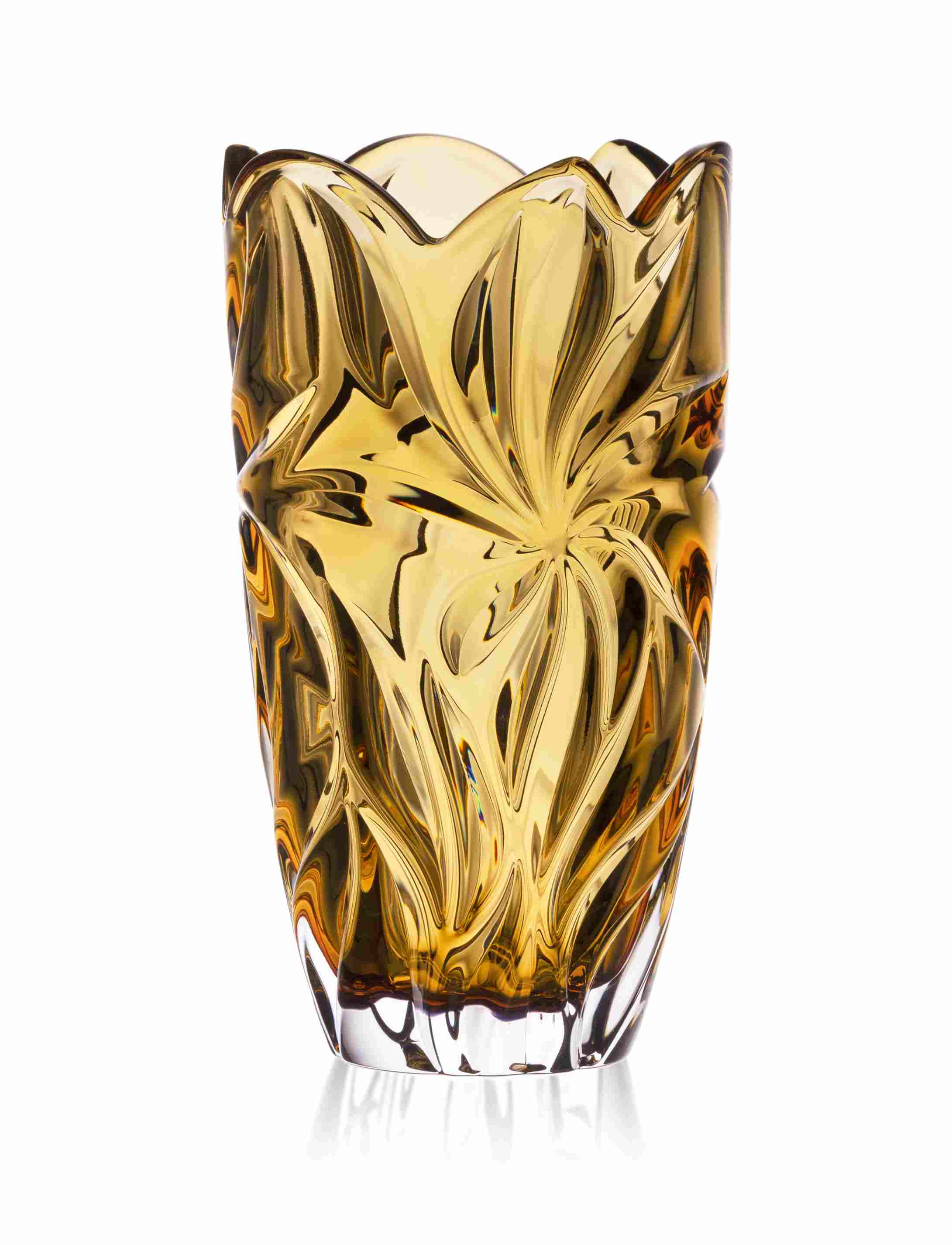 Aurum Flora Krištáľová váza 28 cm AMBER