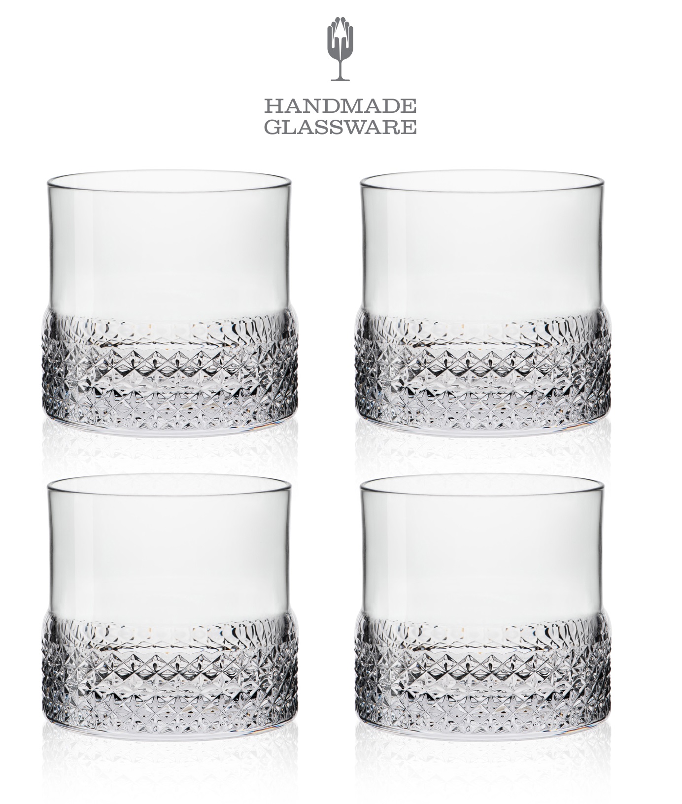 Poháre whisky 380ml s lešteným brusom PREMIUM (4ks)