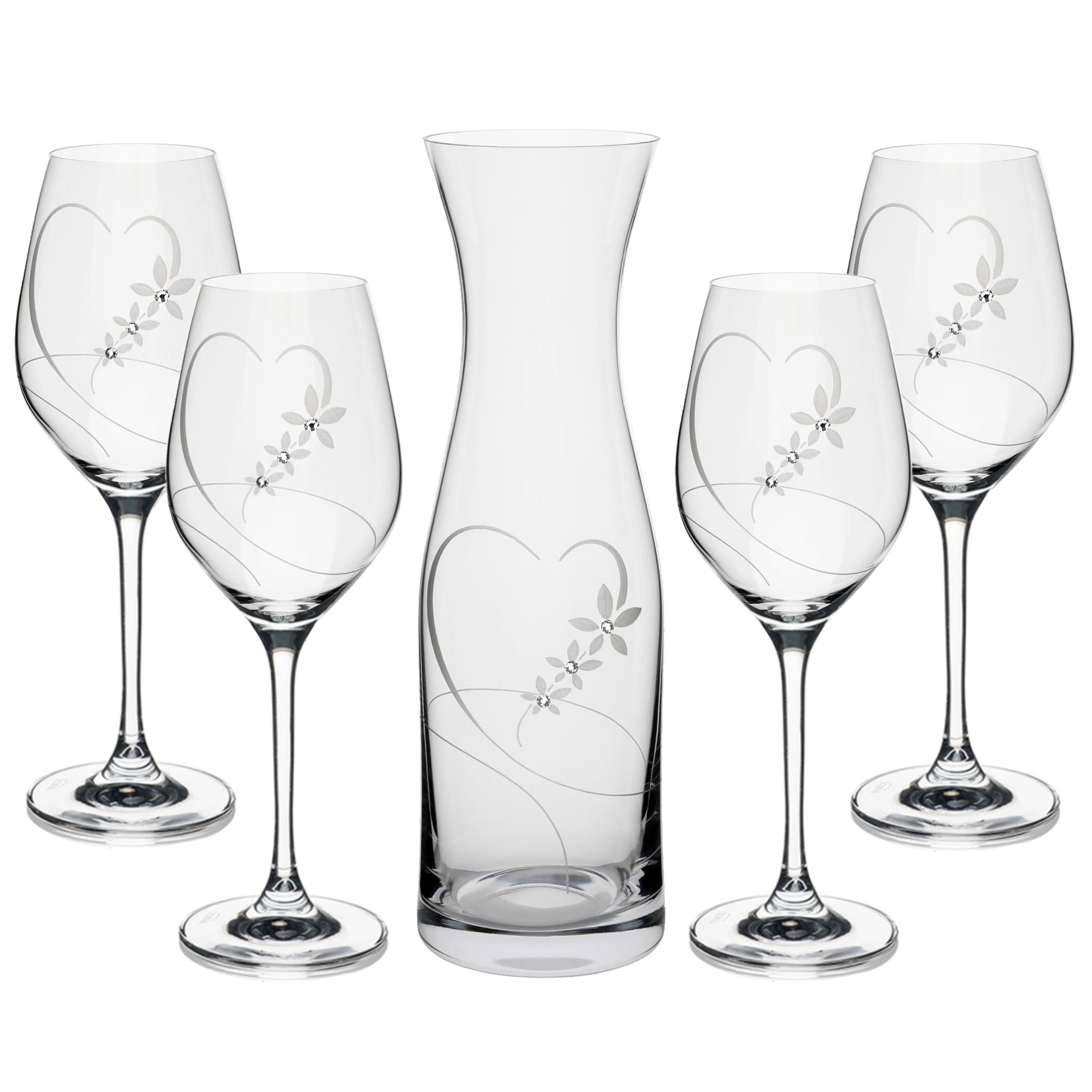 Darčekový SET fľaša Vital + kalich na víno/ Srdce100 Crystals (1+4KS)