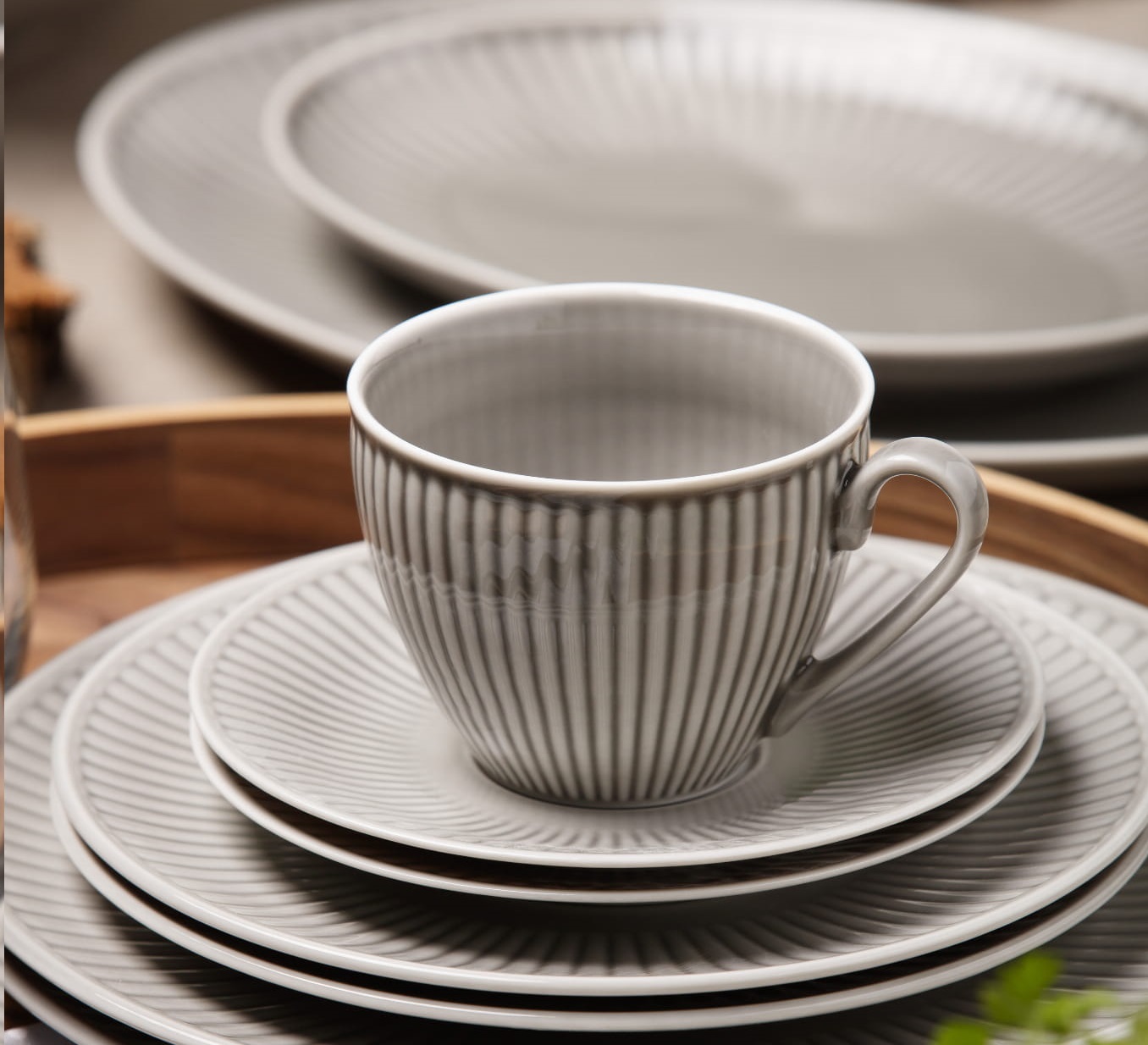 Šálka na kávu s podšálkou DALIA GREY 0,1l (1ks)