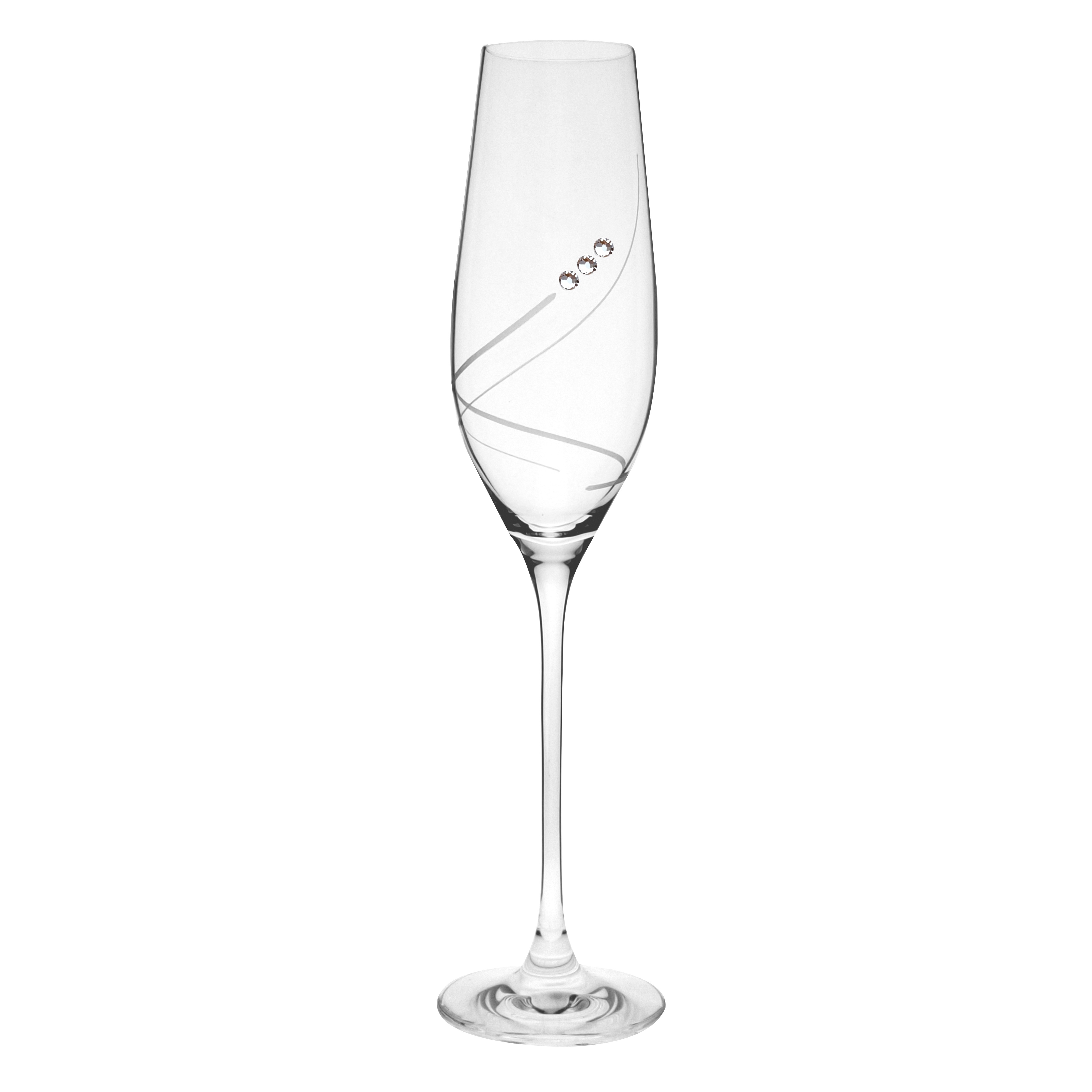 Poháre na šampanské 210ml dekor 34799 Crystals (4ks)