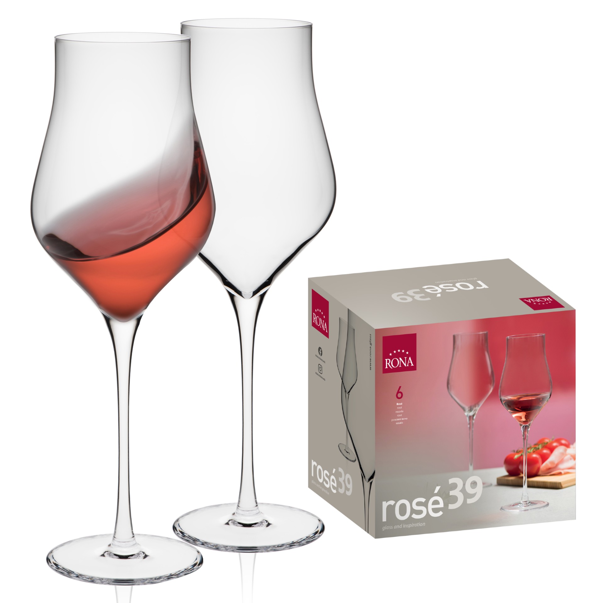Poháre na víno ROSE universal 390 ml (6 ks)