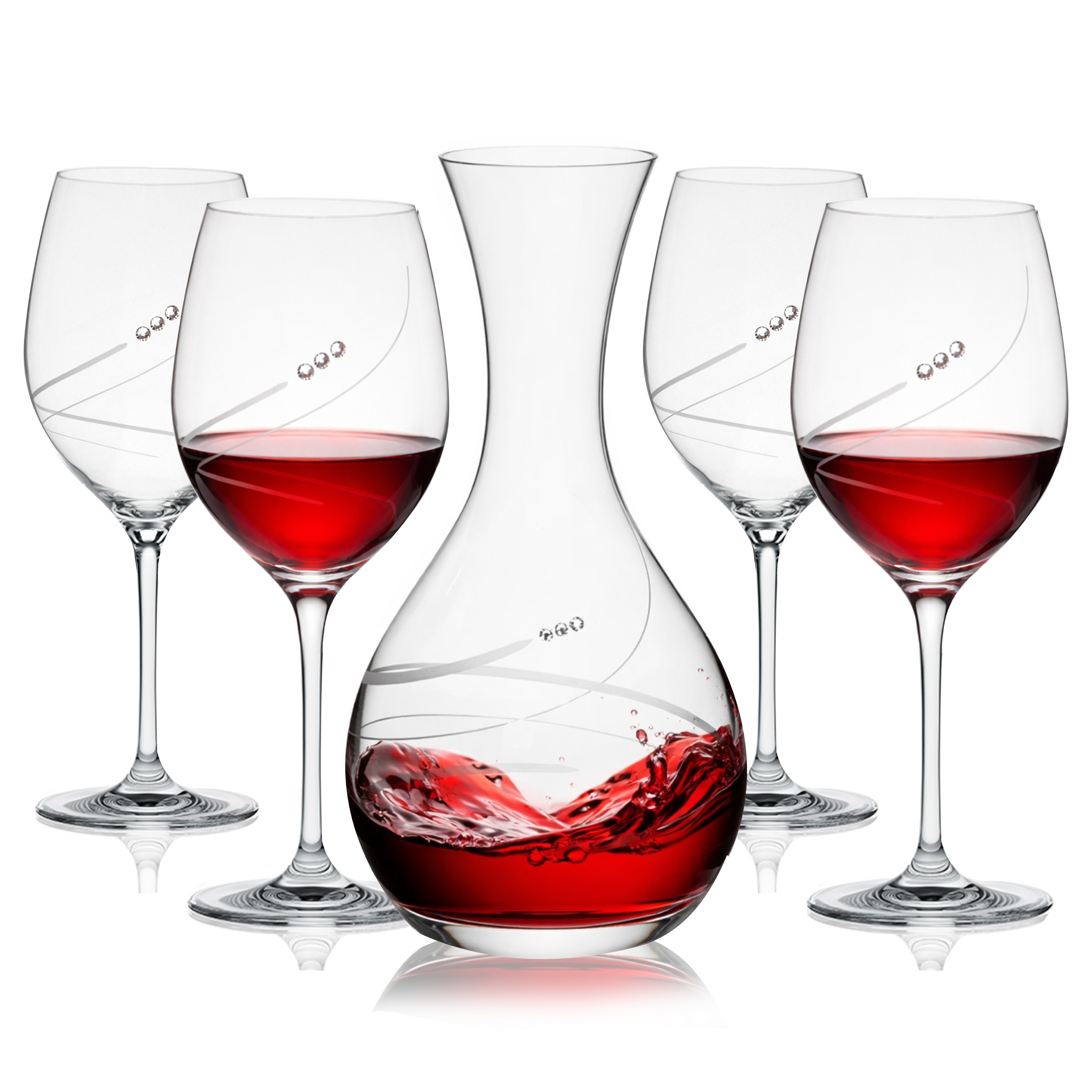 Darčeková súprava pohárov 470 ml a karafy Crystals dekor 34799 (1+4 ks)