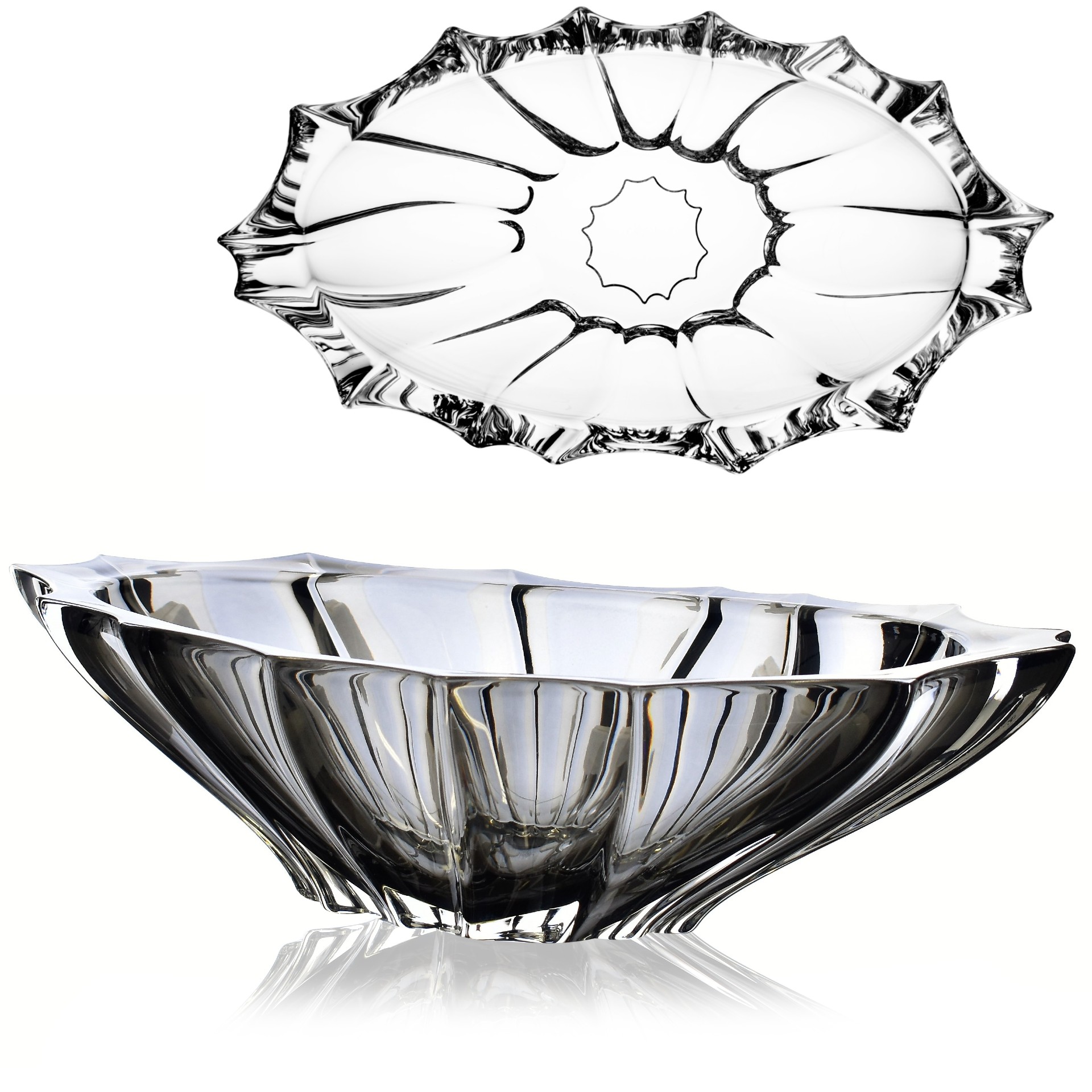 Aurum Plantica krištáľová misa oválna jardiniéra 26,5 cm Grey (1ks)