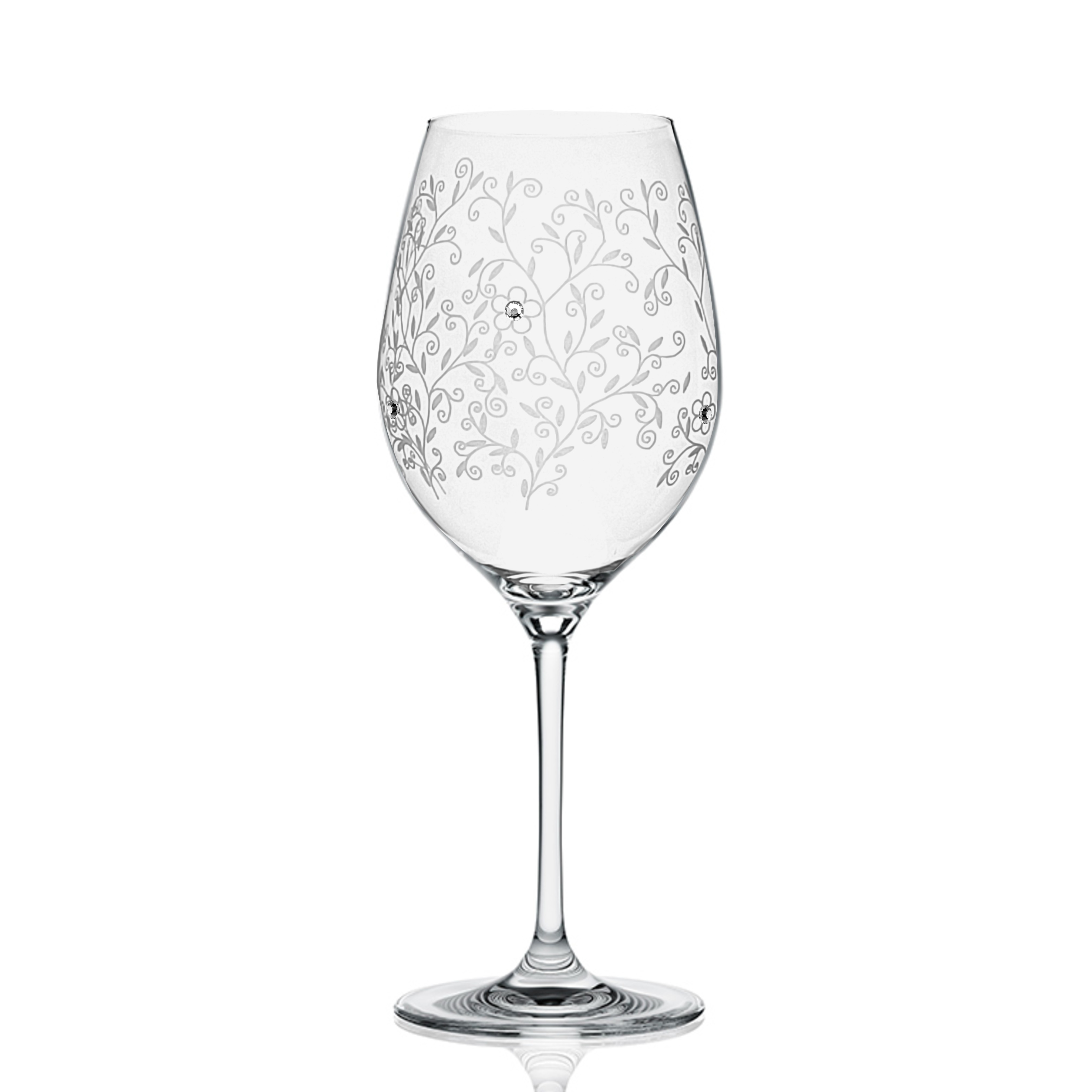 Poháre na červené víno 470ml FLORA Crystals (4ks)