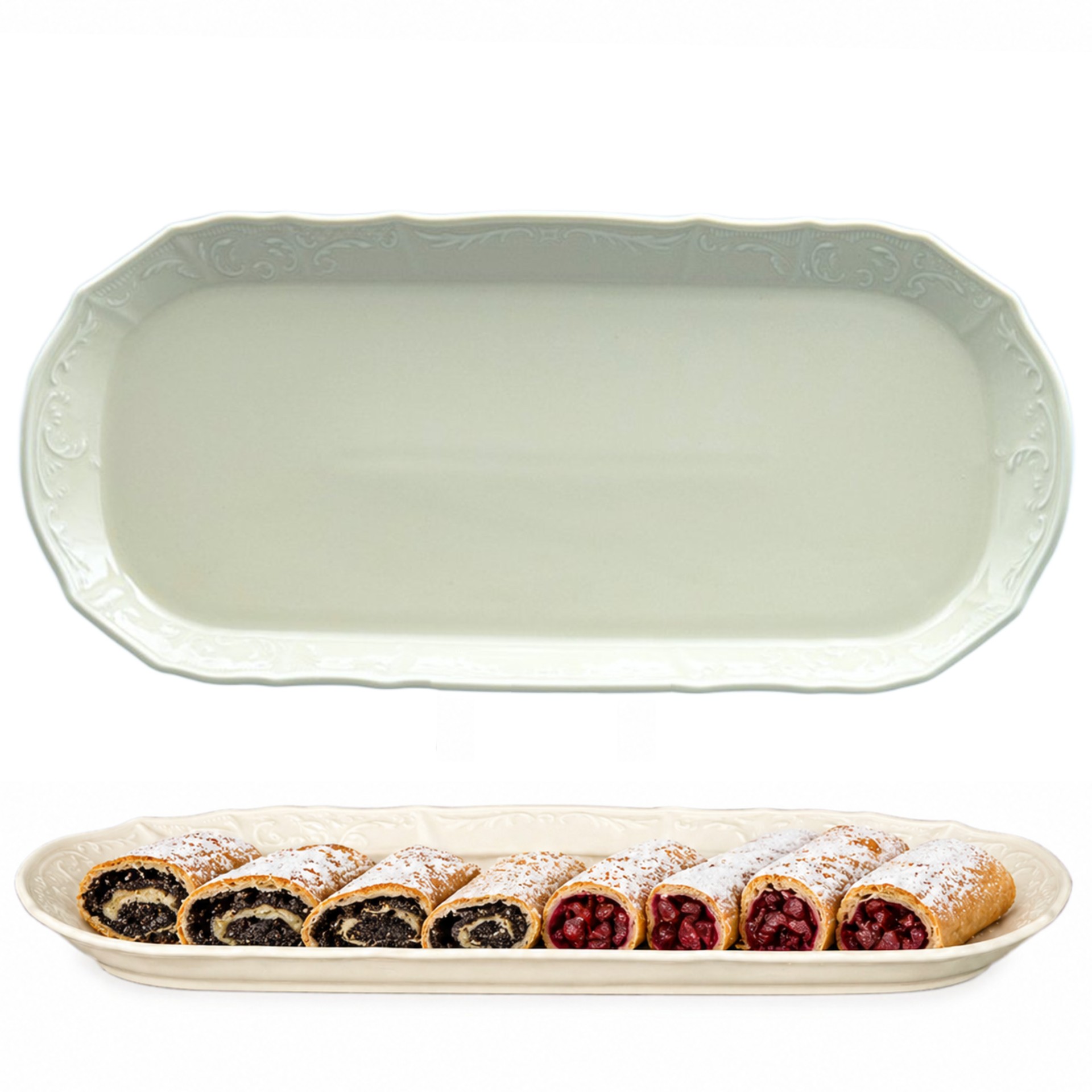 BERNADOTTE - podnos 37cm, slonová kosť II.akosť