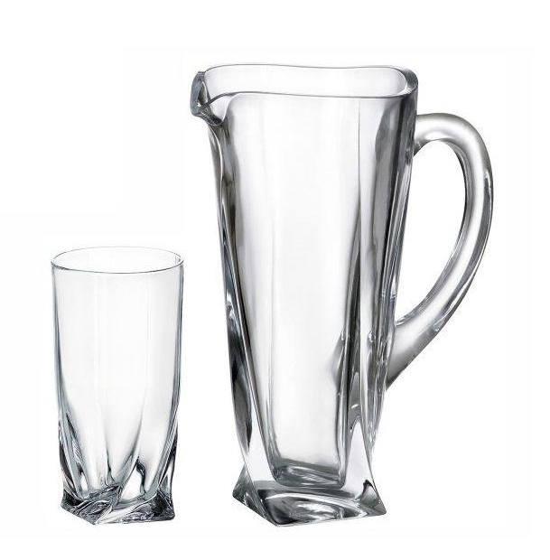 Quadro set na vodu džbán 1,1l + poháre 350ml (1+6ks)