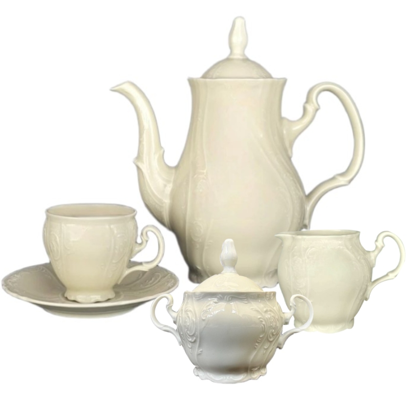 BERNADOTTE kávová súprava, slon.kosť (17-dielna)