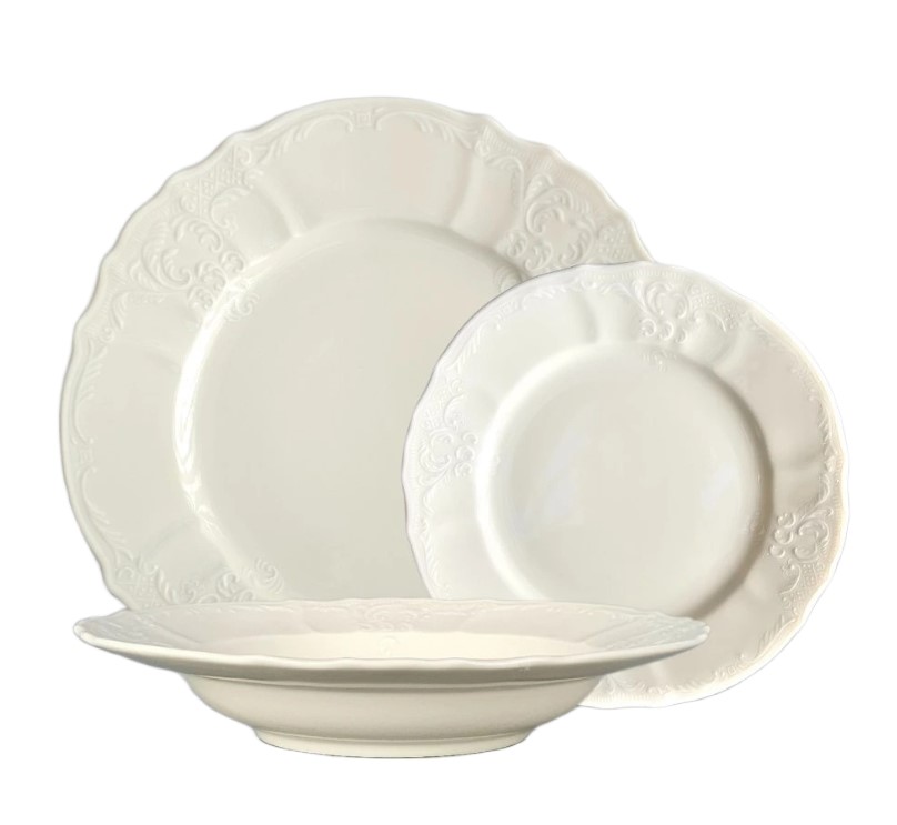 Tanierová súprava BERNADOTTE 18D, slon.kosť E0011000SL
