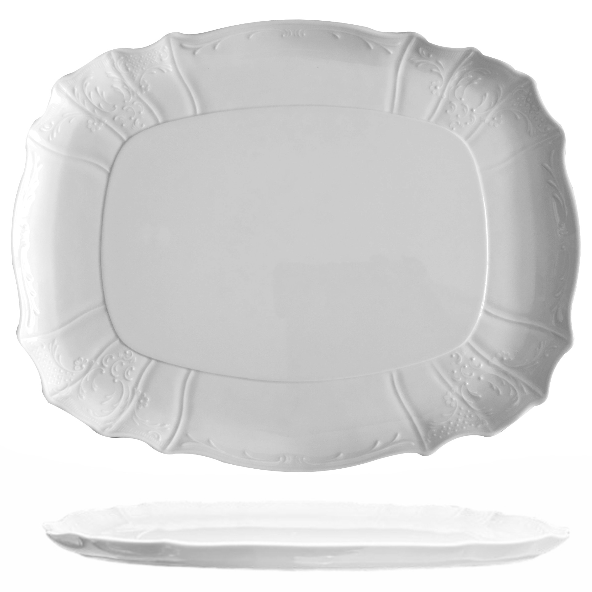 BERNADOTTE - 4-hranný podnos 40cm,biely