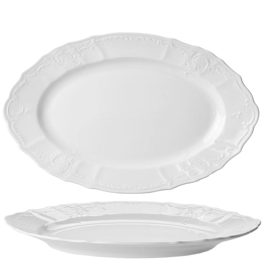 BERNADOTTE - Oválna misa 36cm, biela