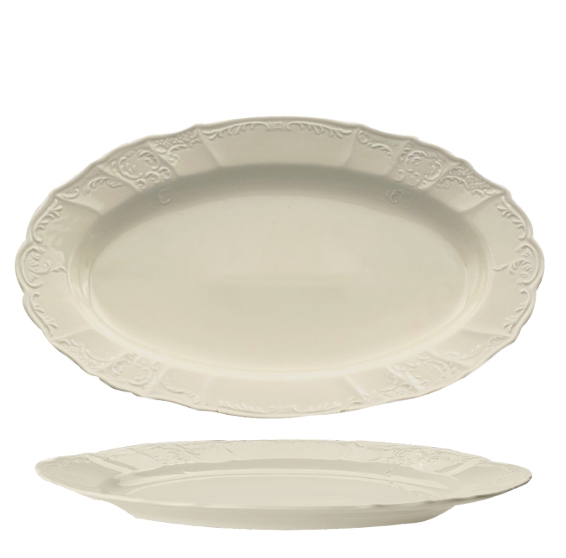 BERNADOTTE - Oválna misa 36cm, slonová kosť