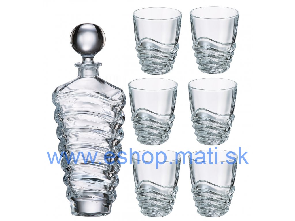 Wave set decanter 620ml + poháre 300ml (1+6)