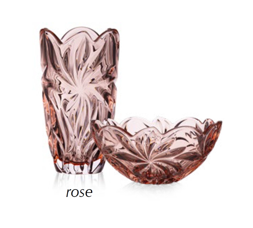 Aurum Flora Krištáľová váza 28 cm PINK