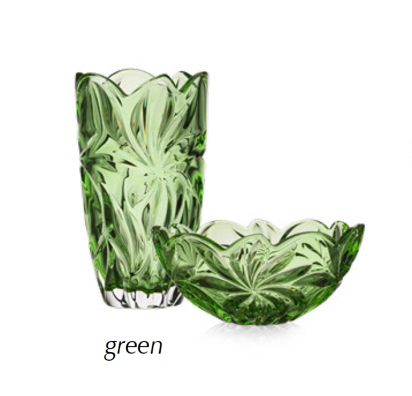 Aurum Flora Krištáľová váza 28 cm GREEN