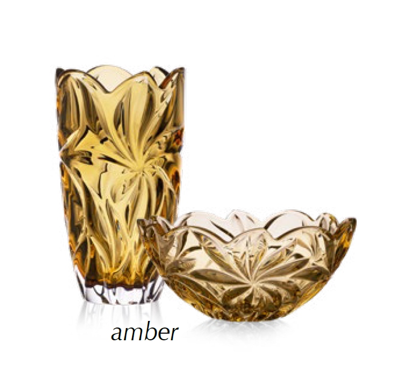 Aurum Flora Krištáľová váza 28 cm AMBER