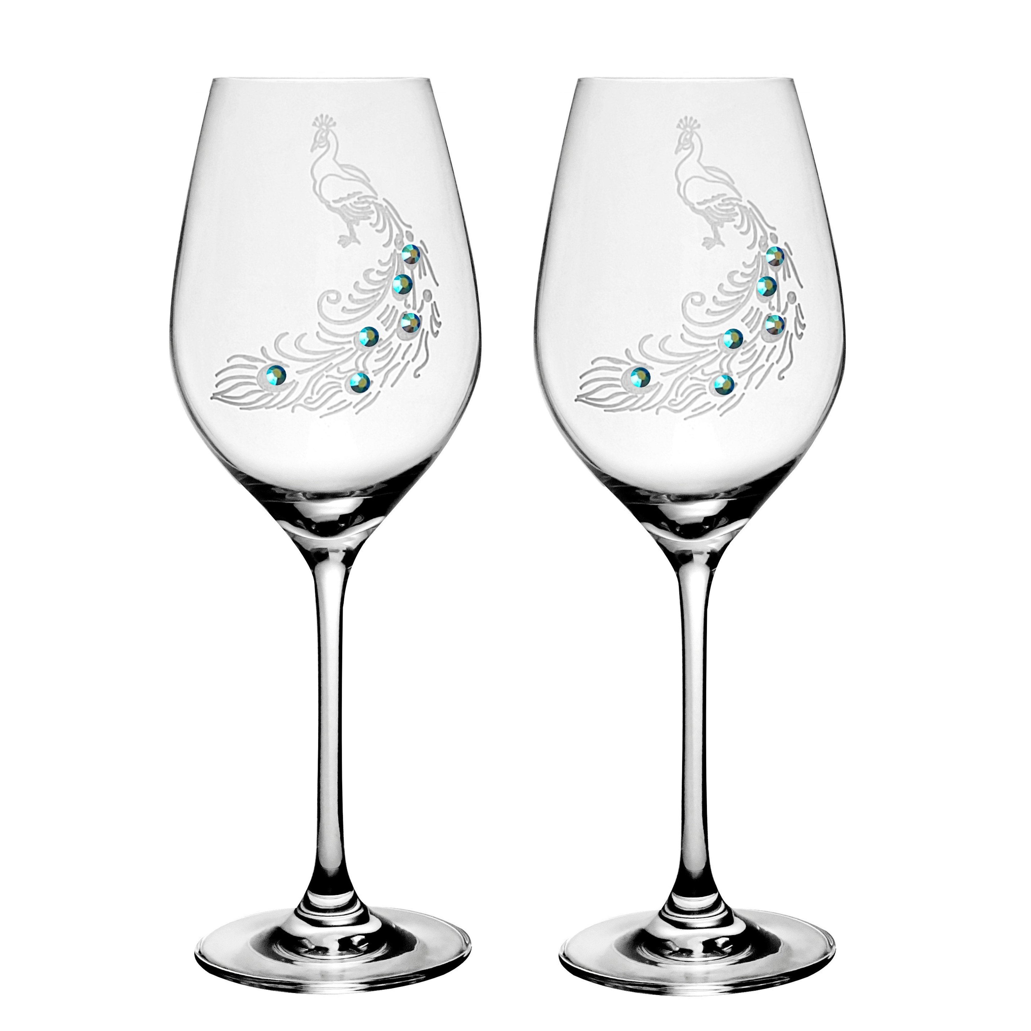 Kalichy na víno 470ml Peacock (PÁV) Crystals (2KS)