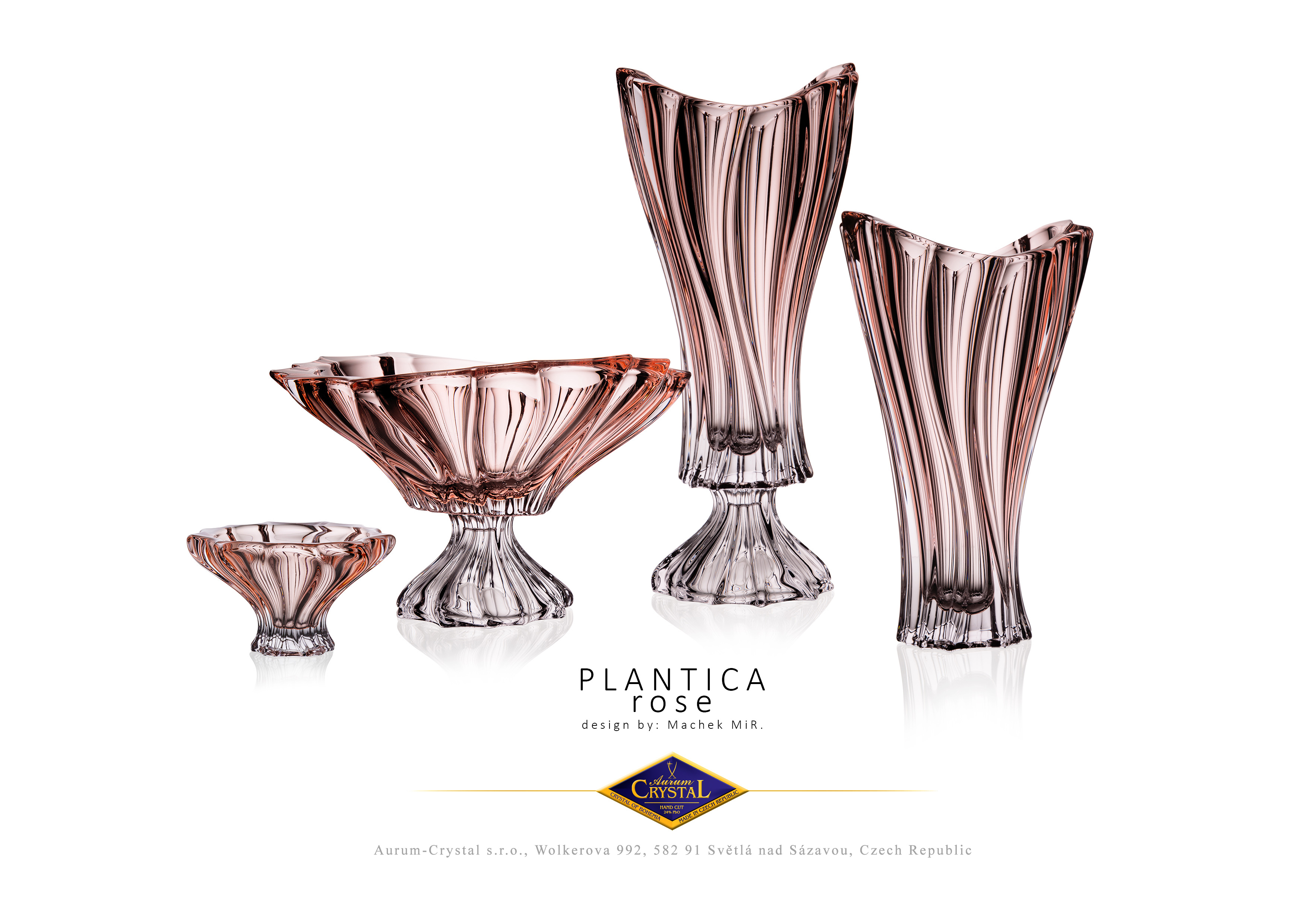 Aurum Plantica váza na nohe 40 cm PINK