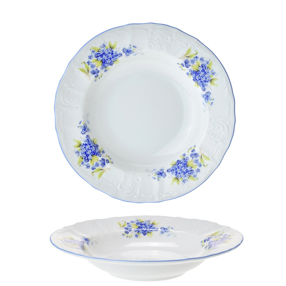 Tanierová jedálenská súprava Thun Bernadotte, nezábudky E0292051 18-dielna