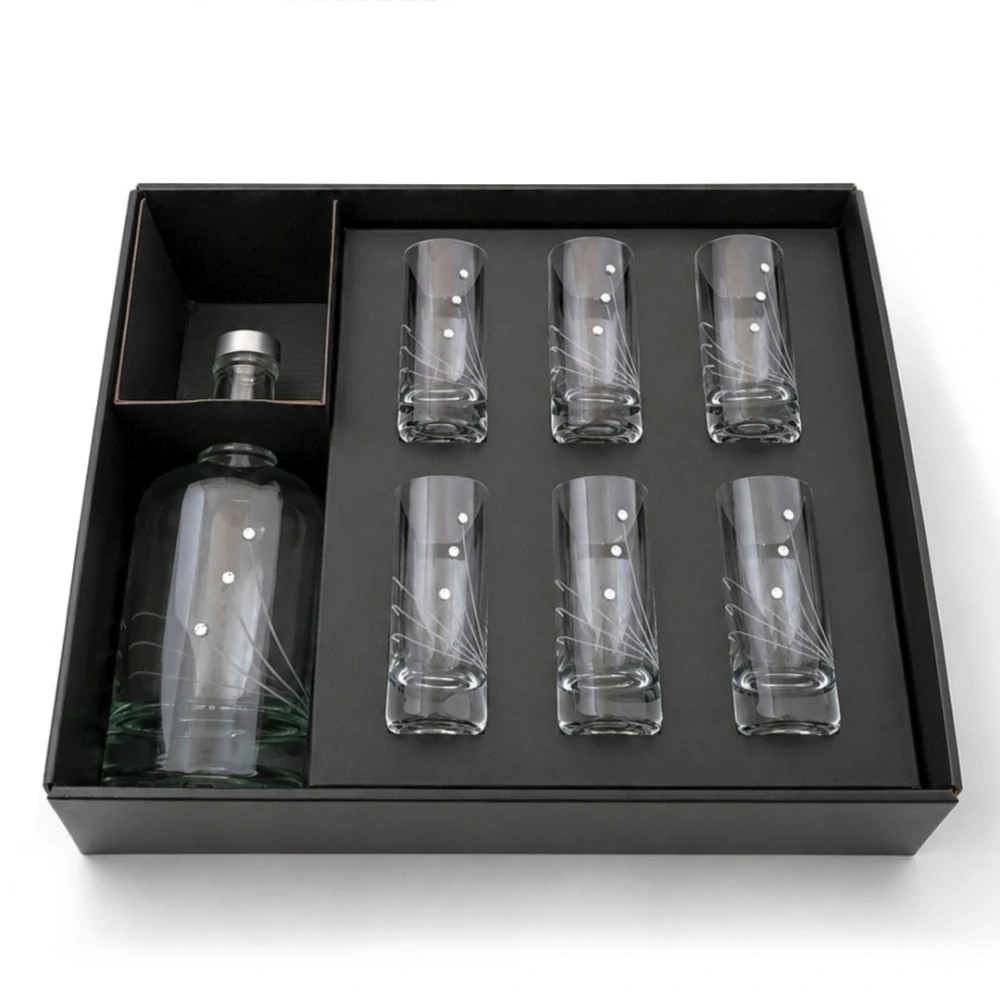 Darčeková súprava fľaša 500 ml s pohárikmi Crystals 30538