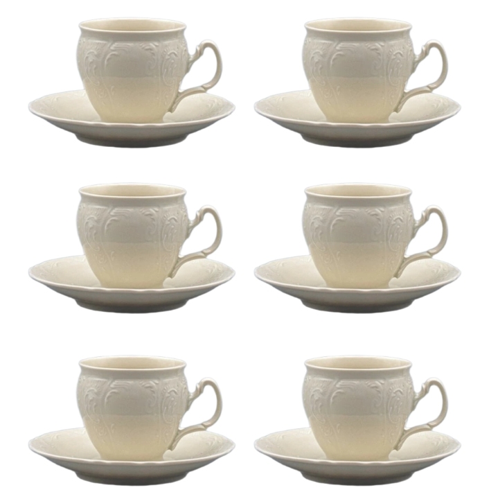 BERNADOTTE šálka s podšálkou na mocca set 6KS 90ml slon.kosť, E0011000SL