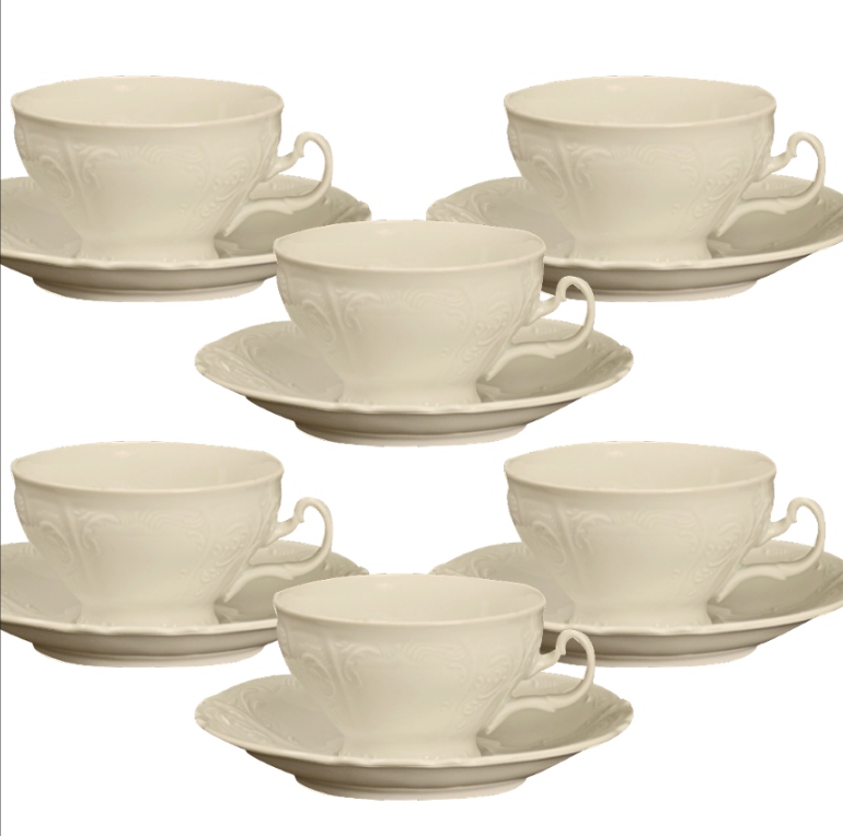 BERNADOTTE šapó set 6KS 205ml, slon.kosť, E0011000SL