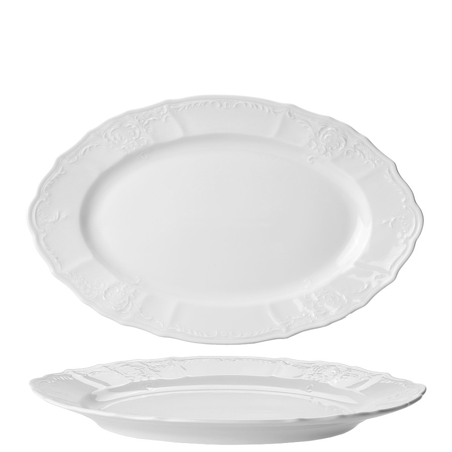 BERNADOTTE - Oválna misa 34cm, biela, II.A