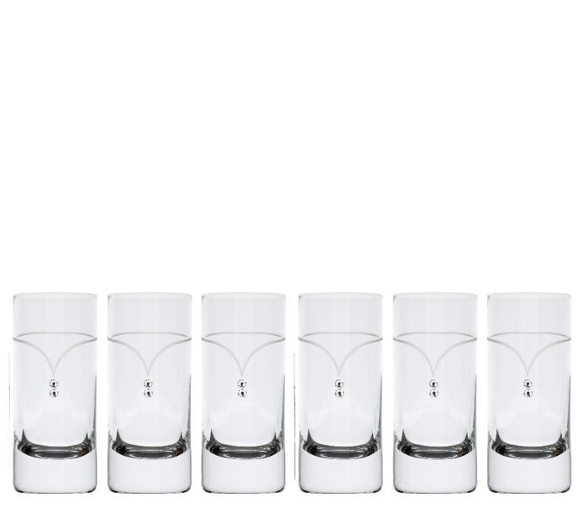 Poháre na pálenku Vodka Shot 70 ml 122 swarovski Crystals (6KS)