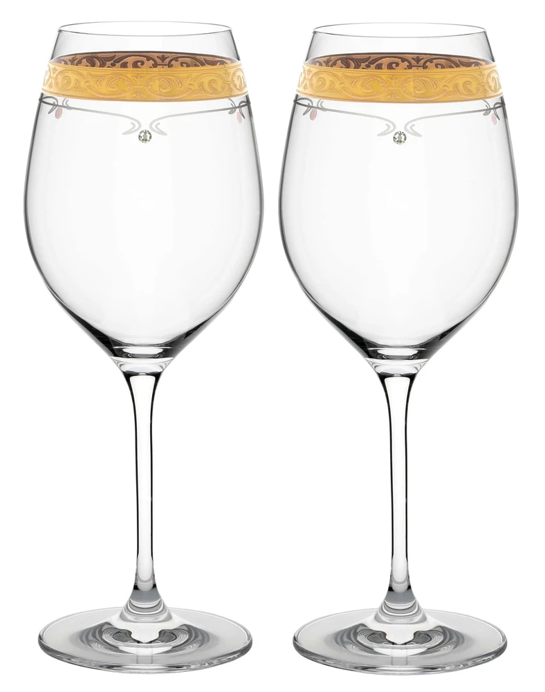 Kalich na víno Royal Gold 470ml 40352 Swarovski Crystals (2KS)
