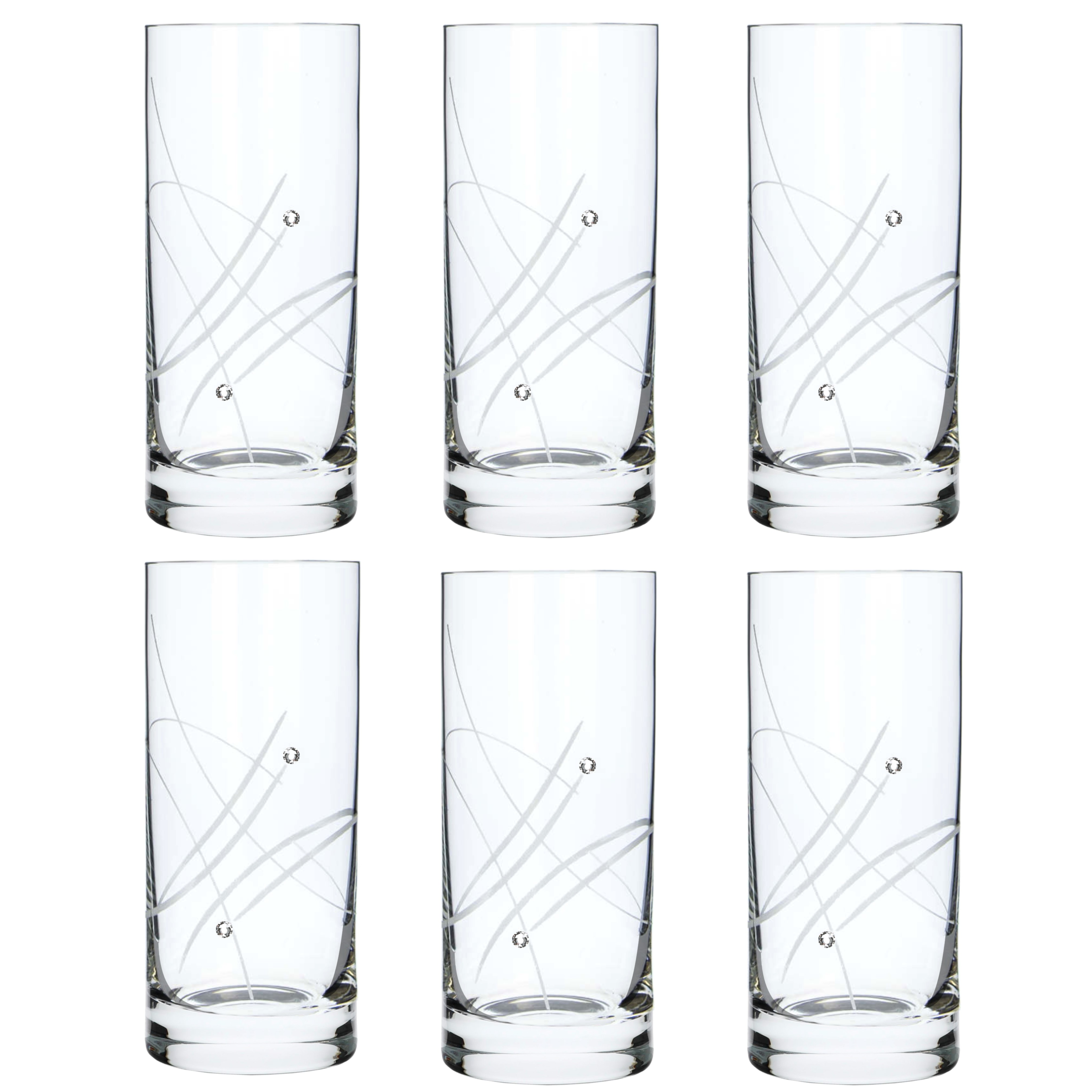 Poháre na vodu 250ml Long drink 27181 Crystals (6 ks)