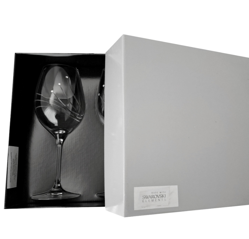 Poháre na víno s brusom 28724 a SWAROVSKI crystals (2ks)