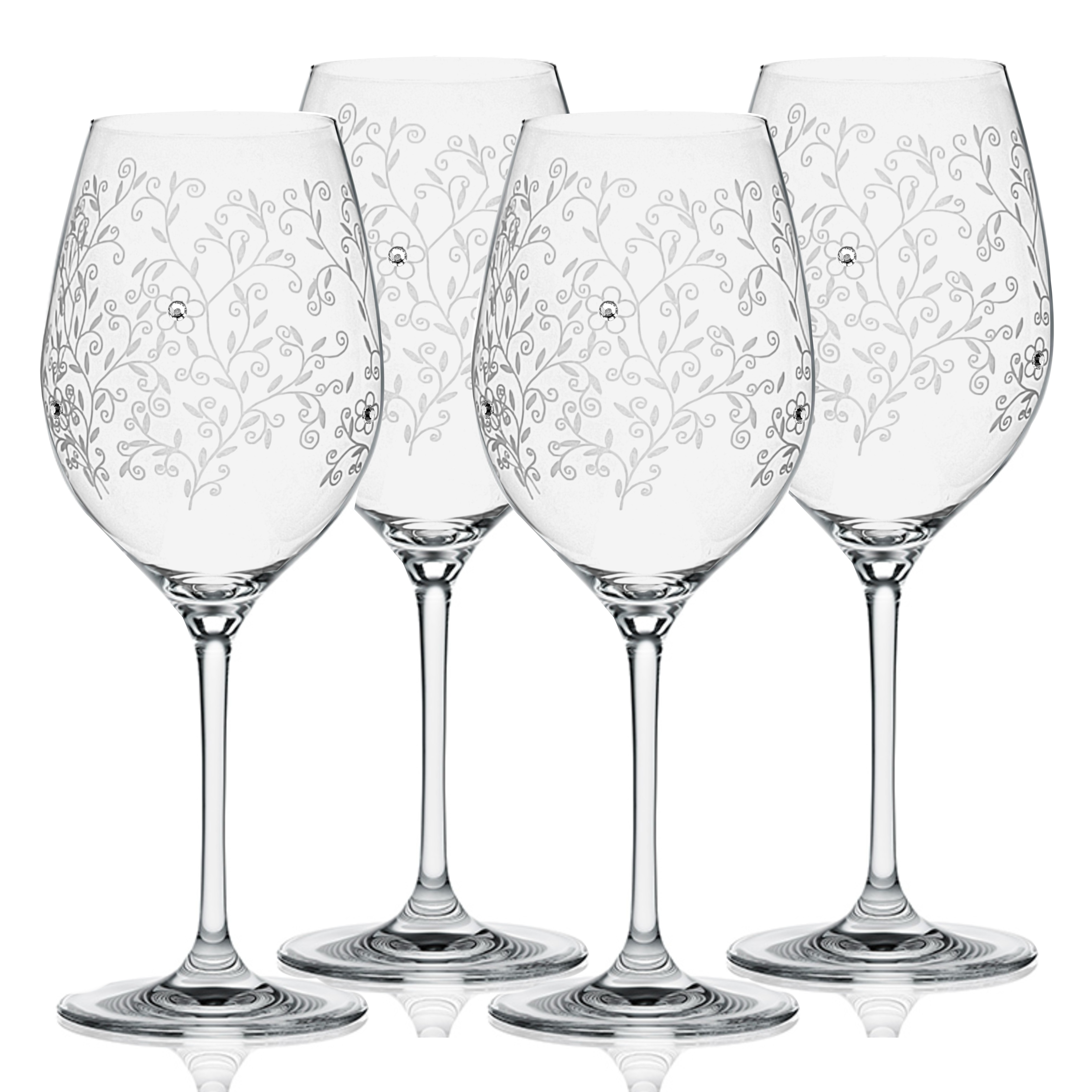 Poháre na červené víno 470ml FLORA Crystals (4ks)