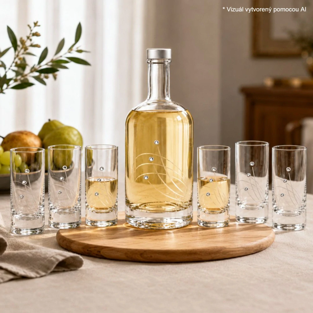 Darčeková súprava fľaša 500 ml s pohárikmi Crystals 30538
