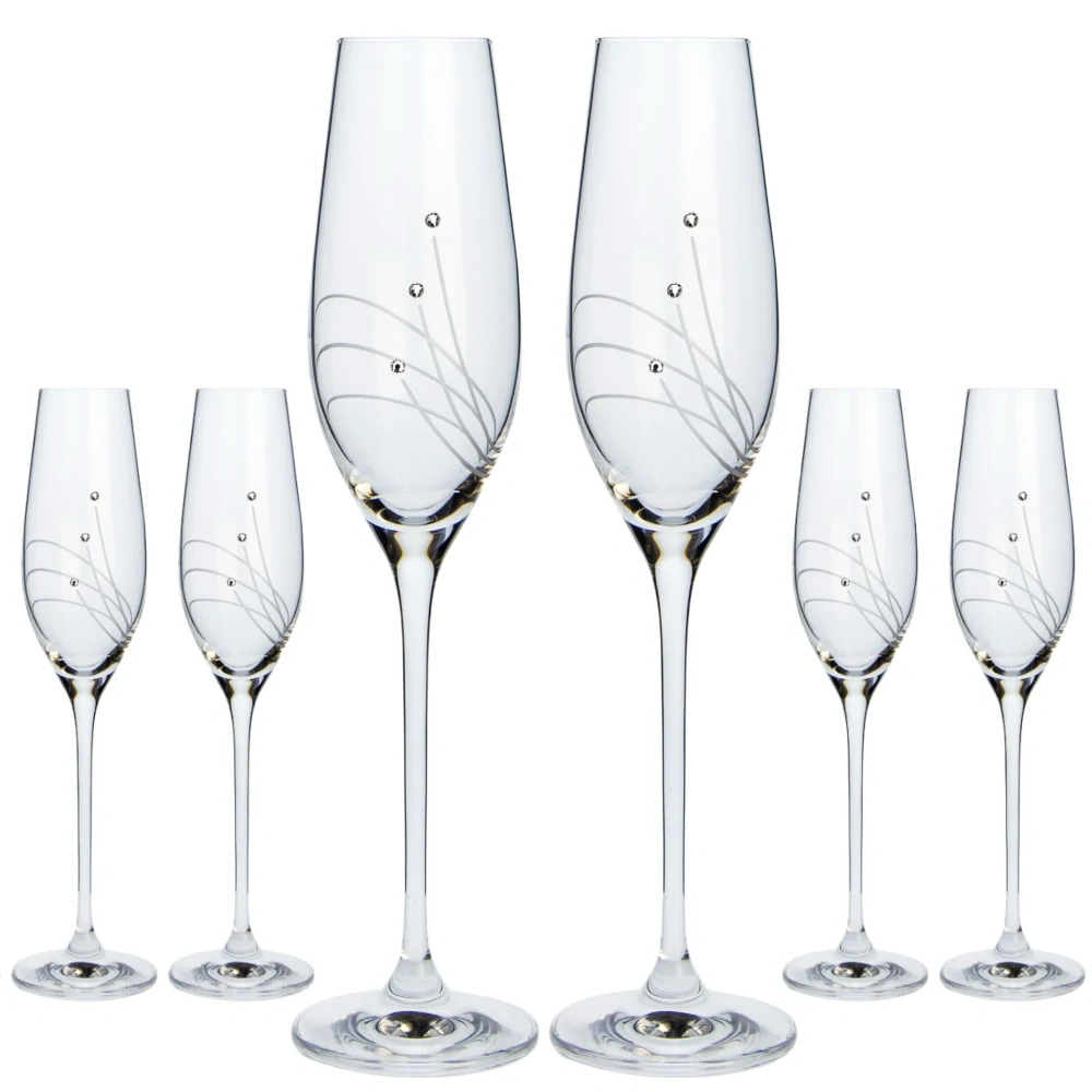 Poháre na šampanské 210ml Celebration 30538 Swarovski Crystals (6KS)