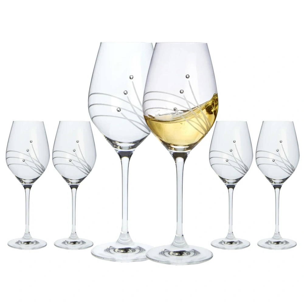 Poháre na víno 360ml Celebration dekor 30538 Swarovski Crystals (6ks)