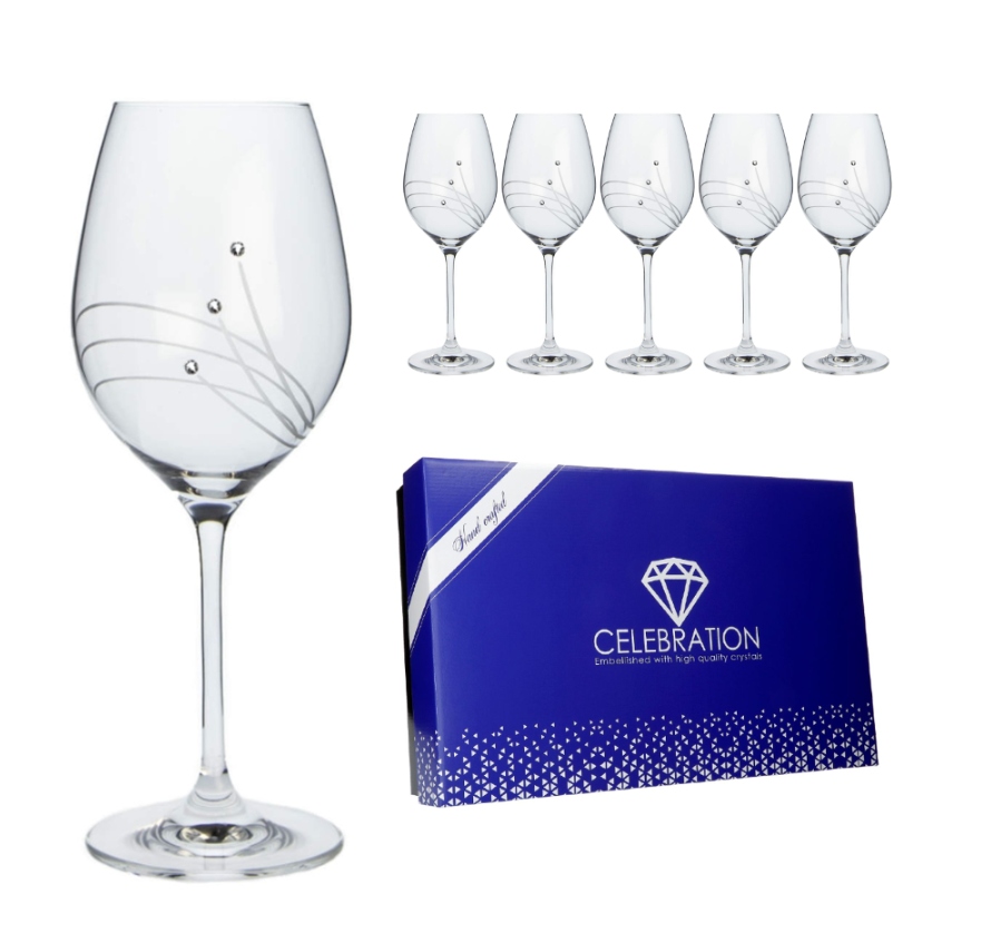 Pohár na víno 360ml Celebration 30538 Swarovski Crystals (6KS)