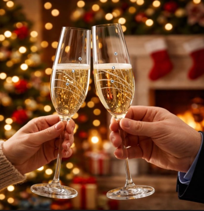 Poháre na šampanské 210ml Celebration 30538 Swarovski Crystals (2KS)