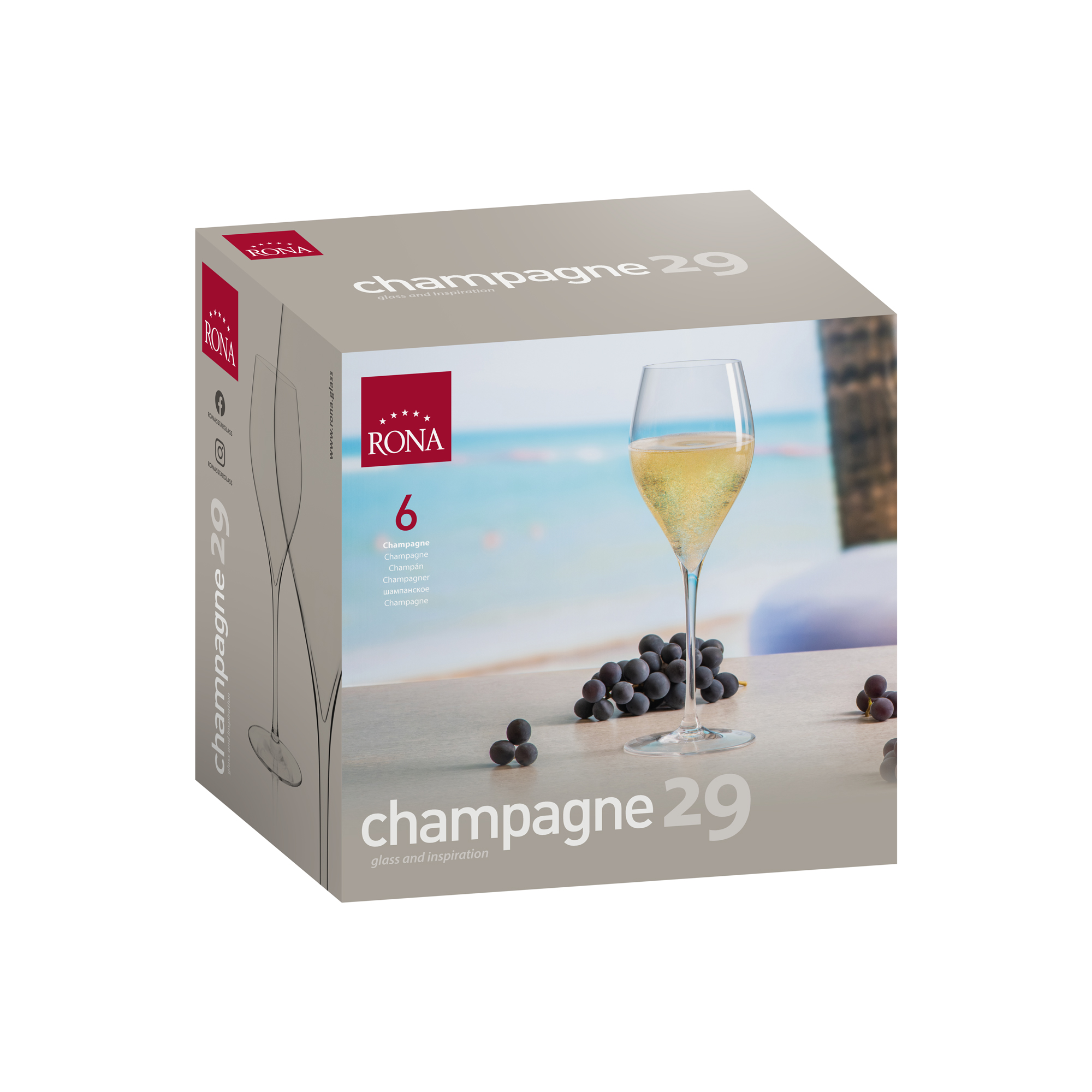 Pohár prosecco champagne 290ml universal (6KS)