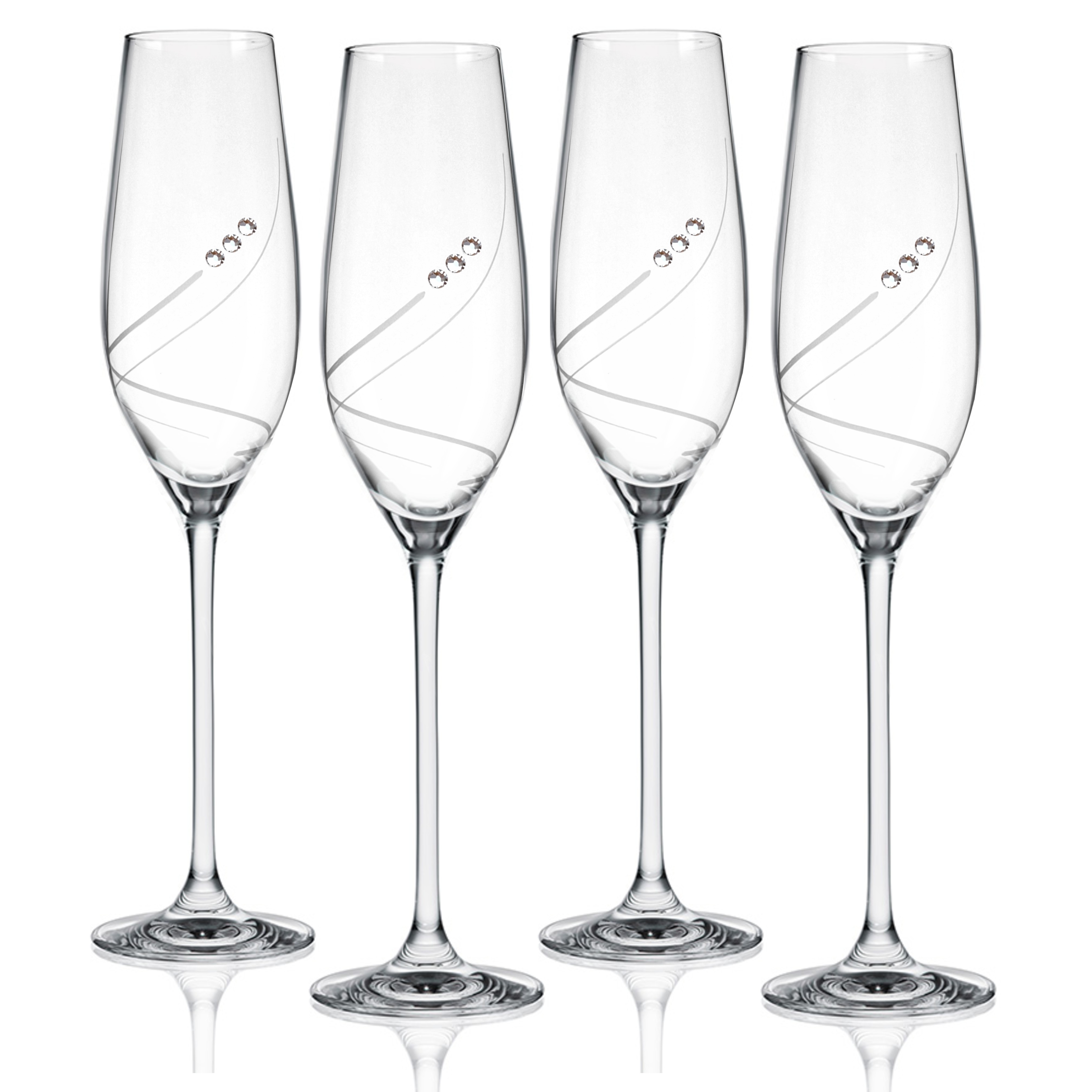 Poháre na šampanské 210ml dekor 34799 Crystals (4ks)
